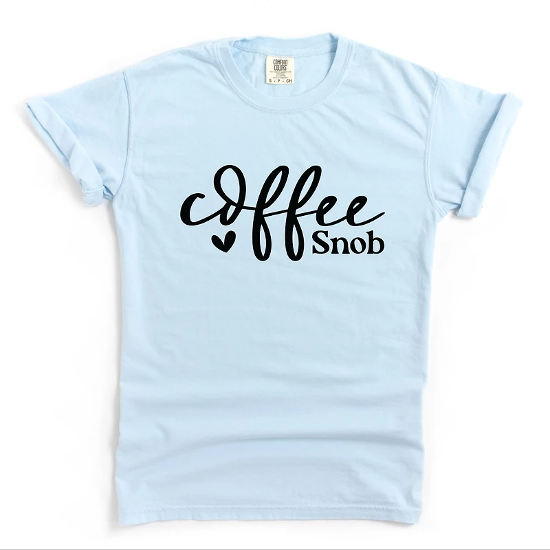Simply Sage Market - Coffee Snob Cursive Women's Garment Dyed Graphic T-Shirt