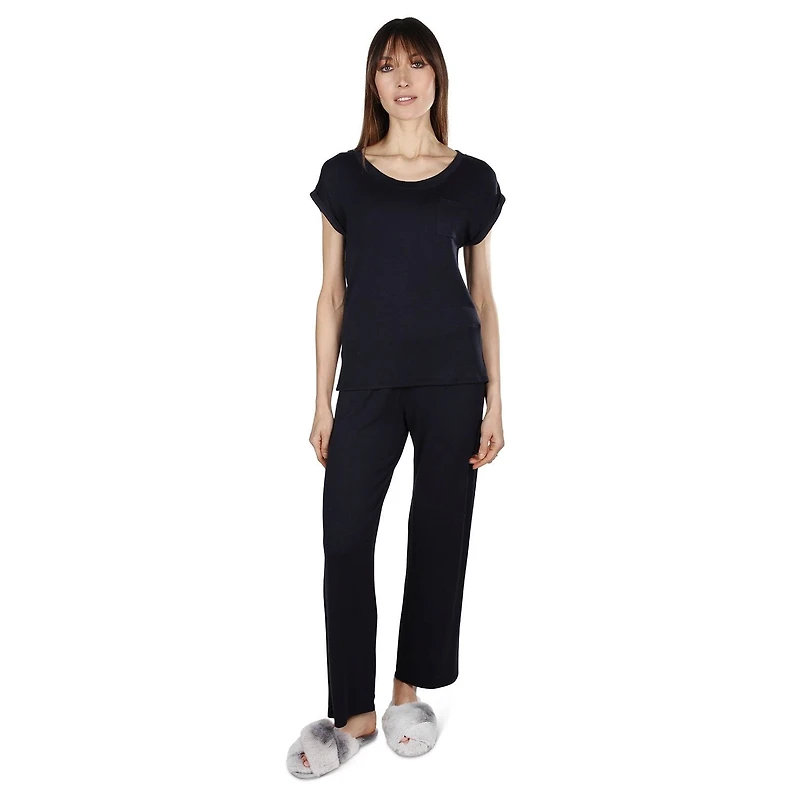 MeMoi Women's Cap-Sleeve T-Shirt and Matching Pants Set