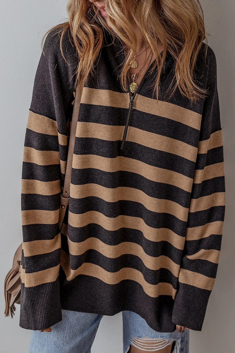 Threaded Pear Women's Adeline Stripe Oversized Sweater
