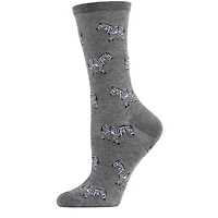 MeMoi Zebras Bamboo Blend Crew Socks