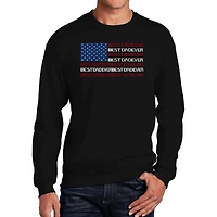 LA Pop Art Best Dad Ever Flag - Men's Word Crew Sweatshirt