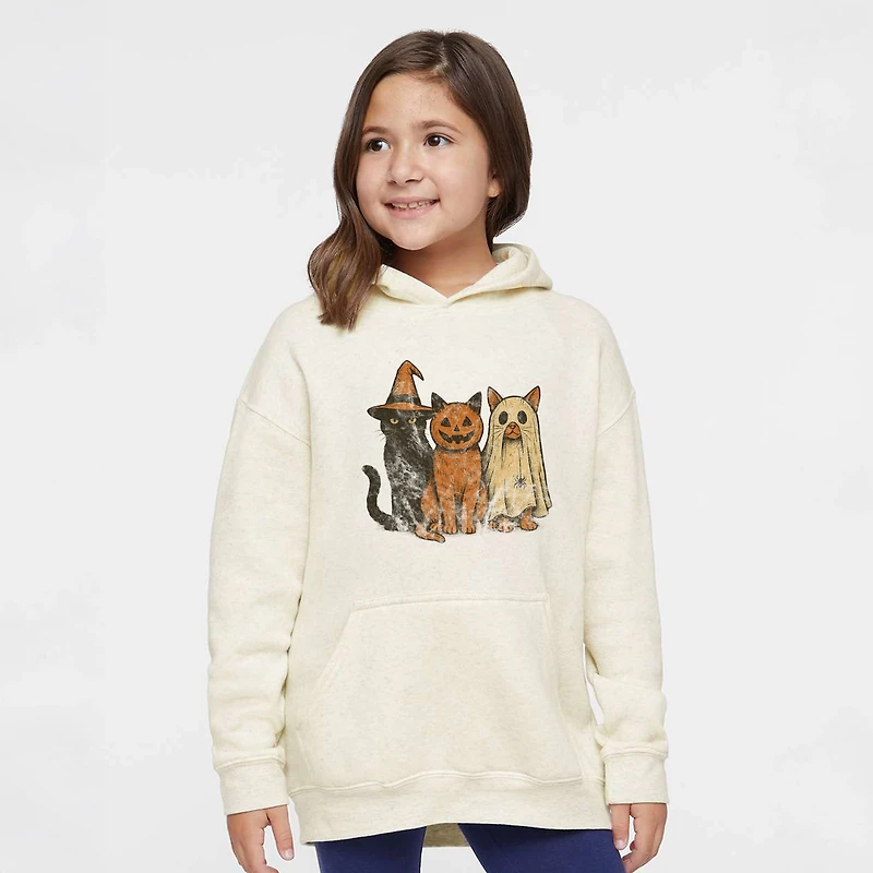The Juniper Shop - Youth Graphic Hoodie - Halloween Cat Trio