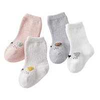 MyKids-USA Baby Cartoon Coral Fleece Mid-Tube Socks