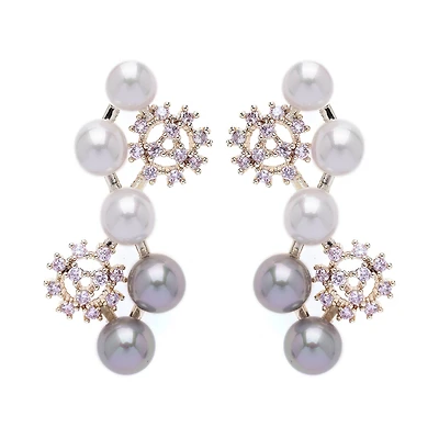 AGP PARIS Womens Cascading Snowflake Drop Earrings
