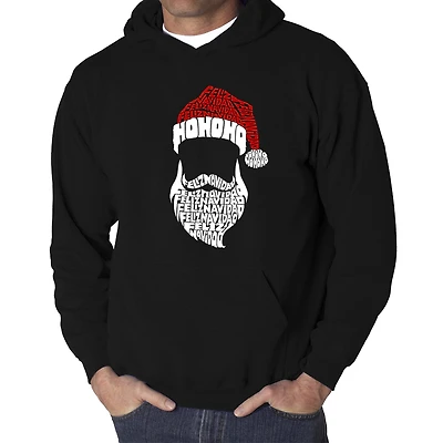 LA Pop Art Feliz Navidad Santa Claus - Men's Word Hooded Sweatshirt