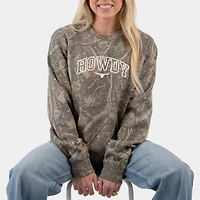 Simply Sage Market - Embroidered Howdy Bull Varsity Women's Camo Sweatshirt