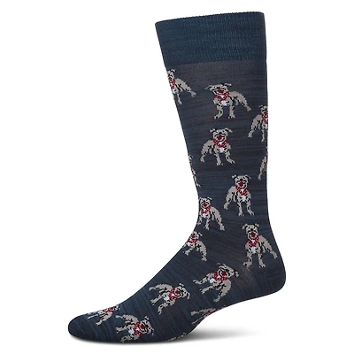 MeMoi Men's American Bully Dog Bamboo Blend Crew Socks