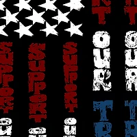 LA Pop Art Men's Word T-Shirt - Support Our Troops