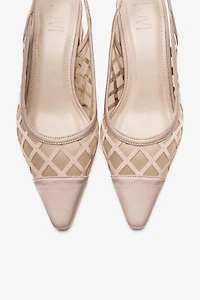 Prologue Shoes Womens Alveron Block Heel Mesh Pump