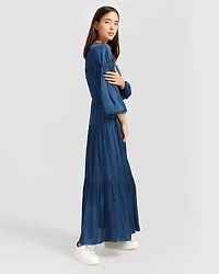 Belle & Bloom Womens Window Seat Tiered Maxi Dress