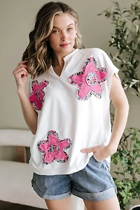 Threaded Pear Women's Fallon Floral Dolman Sleeve Top