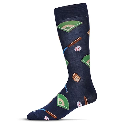 MeMoi Men's Baseball Bamboo Crew Socks