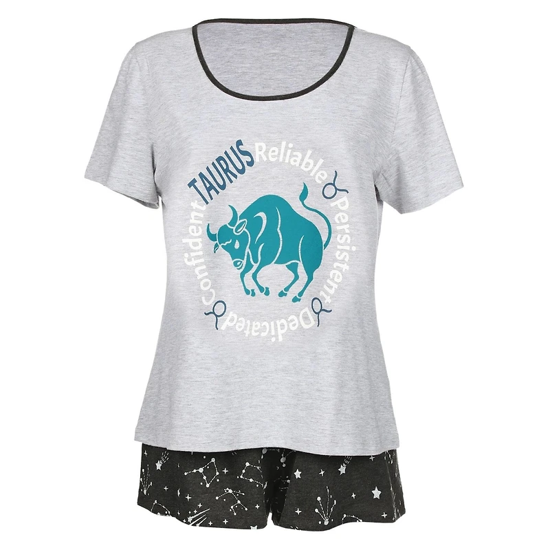 MeMoi Women's Taurus Zodiac Sign PJ Short Set