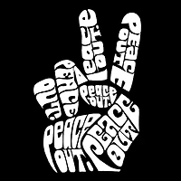 LA Pop Art Peace Out - Men's Word Hooded Sweatshirt