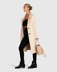 Belle & Bloom Womens Lexington Two-Tone Wool Blend Coat