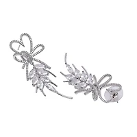 AGP PARIS Womens Diva Heart Shaped Leaf Drop Earrings