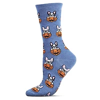 MeMoi Pumpkin Puppy Holiday Crew Socks