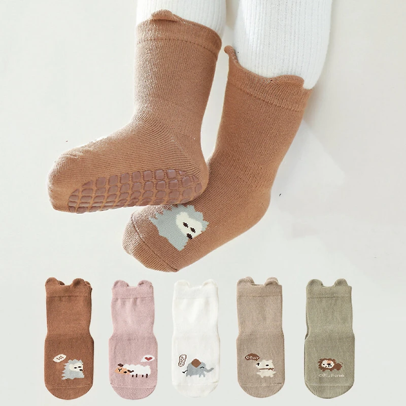 MyKids-USA Baby Cartoon Animal Non-Slip Socks - Cotton Blend Cute Grip Socks