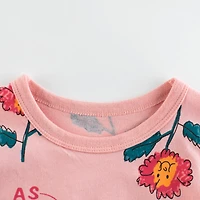 MyKids-USA Baby Girl Floral Print Short-Sleeved Cotton Tops & T-Shirts