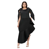 L I V D Women's Plus Kaskade Ruffled Neoprene Dress