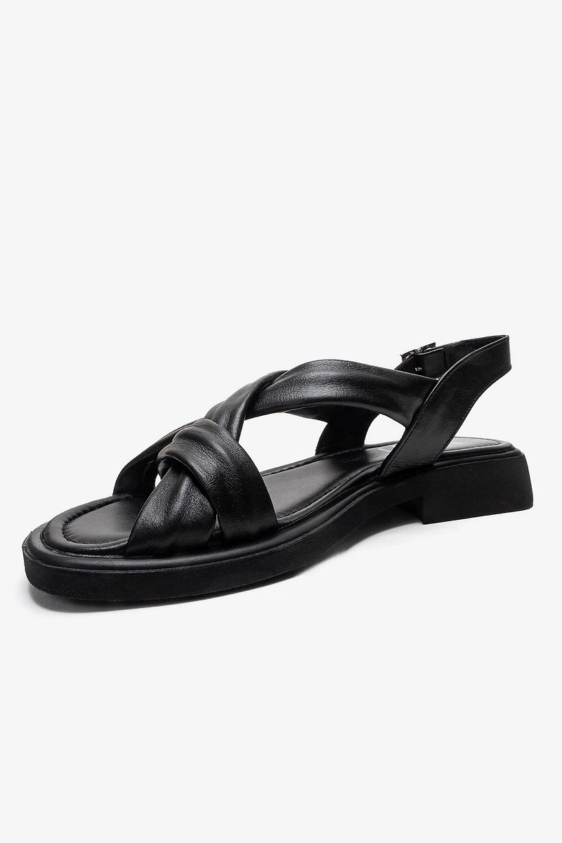 Forever & Always Womens Frand Leather Crisscross Strap Sandals