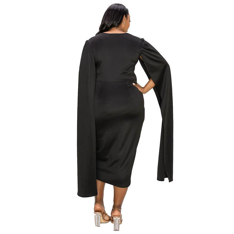 L I V D Women's Plus Naomi Cape Dress