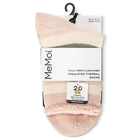MeMoi Women's Stripe Cozy Warm Thermal Crew Socks