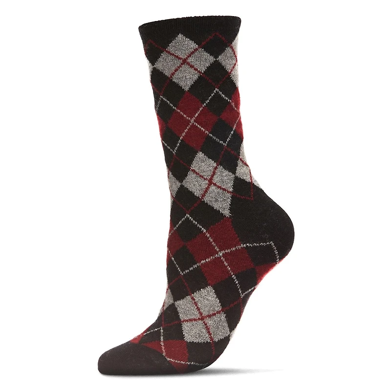 MeMoi Women's Soft Chevron Trio Cashmere Blend Crew Socks