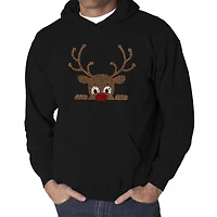 LA Pop Art Peeking Reindeer - Men's Word Hooded Sweatshirt