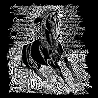 LA Pop Art Men's Word T-Shirt - Popular Horse Breeds