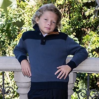 Gioberti Boy's 100% Cotton Button Down Collar Knitted Pullover Sweater