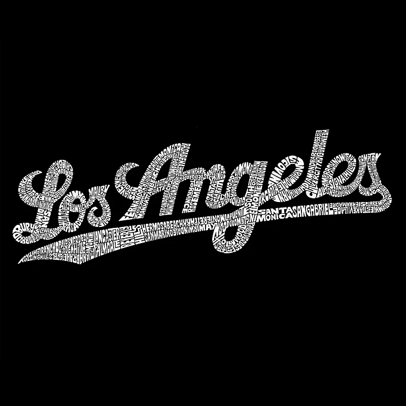 LA Pop Art Men's Word T-Shirt - Los Angeles Neighborhoods