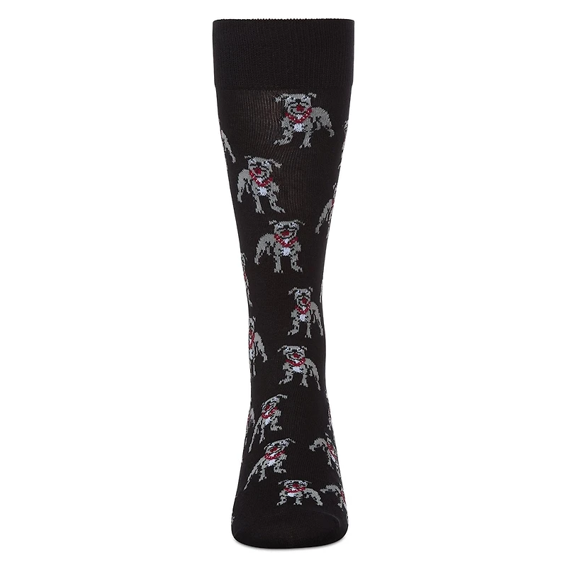 MeMoi Men's American Bully Dog Bamboo Blend Crew Socks