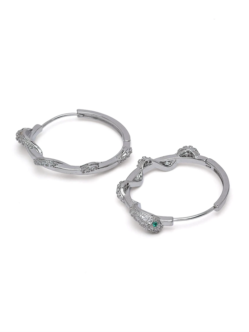AGP PARIS Womens Serpent Hoop Earrings