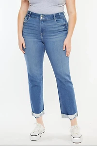 KanCan Women's Plus Essentials High Rise Slim Straight Leg Jeans Esme
