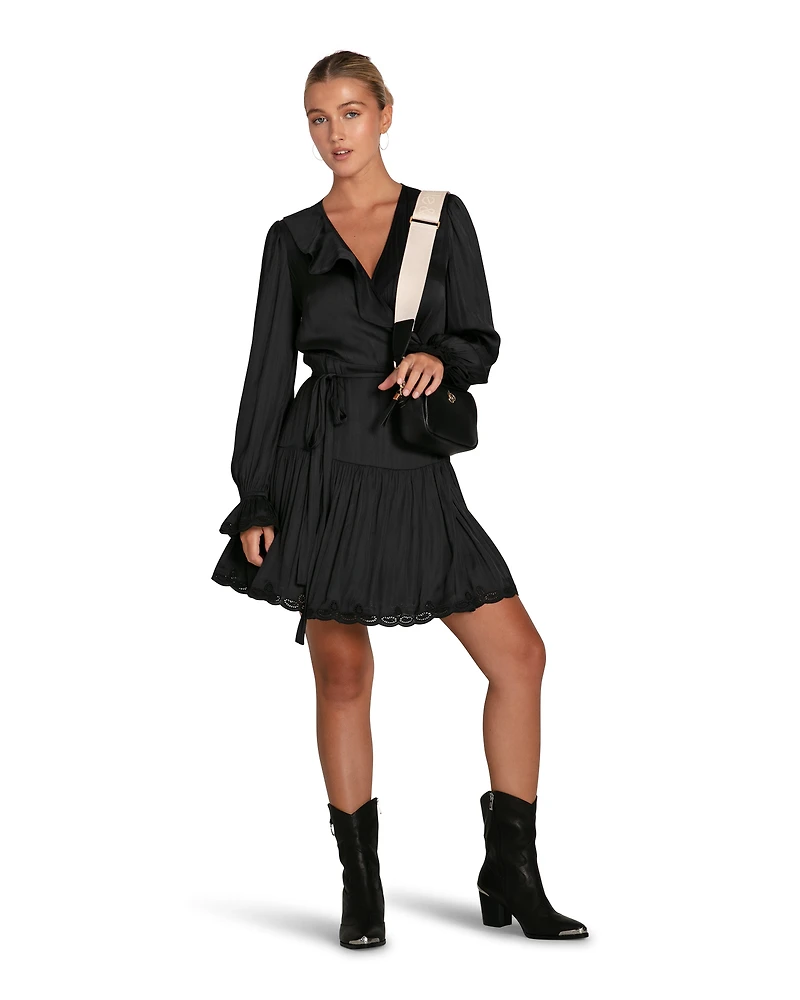 Belle & Bloom Womens Wild Flower Embroidered Wrap Dress