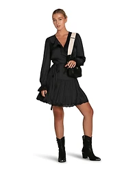 Belle & Bloom Womens Wild Flower Embroidered Wrap Dress