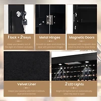SlickBlue Large Jewelry Storage Cabinet with Full Body Mirror for Bedroom & Dressing Area