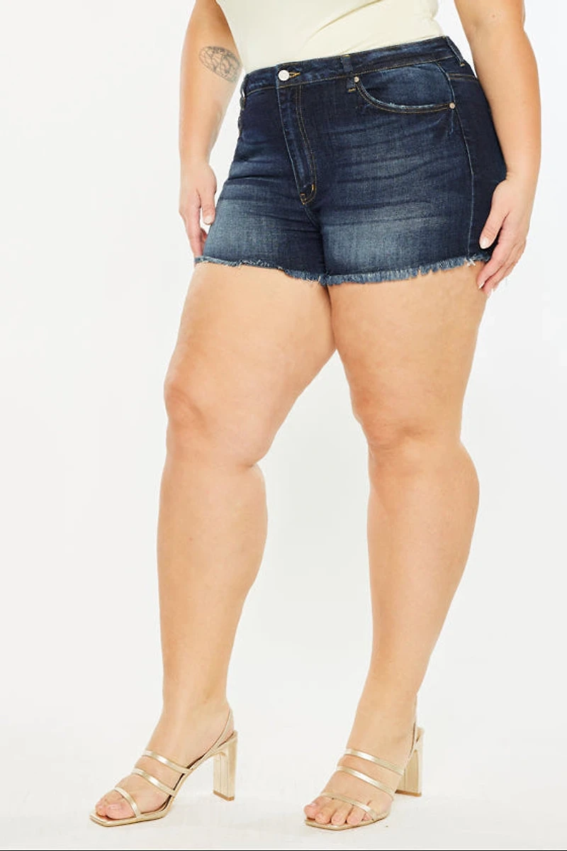 KanCan Women's Plus High Rise Shorts Ellie