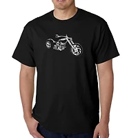 LA Pop Art Men's Motorcycle Word T-Shirt
