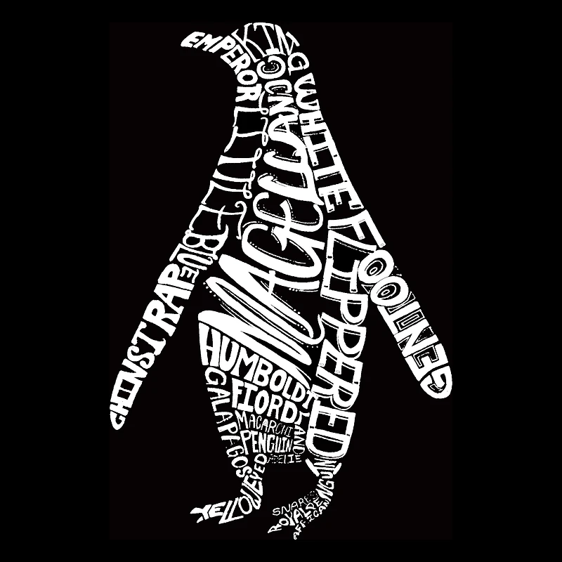 LA Pop Art Men's Word T-Shirt - Penguin