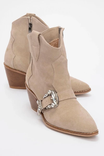 Forever & Always Womens Any Leather Buckle Boots