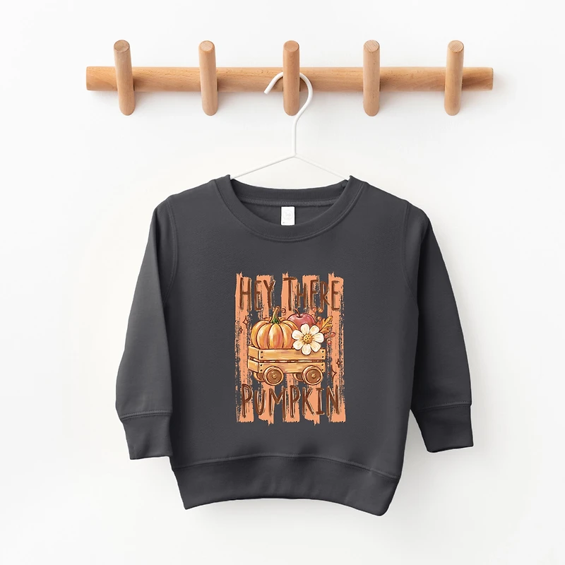 The Juniper Shop - Toddler Graphic Sweatshirt Hey There Pumpkin Stripes