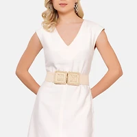 AGP PARIS Beige Hook Buckle Women's Belt