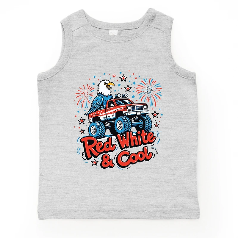 The Juniper Shop - Red, White & Cool Truck Eagle Youth Tank Top