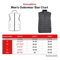Rokka&Rolla Mens Lightweight Water-Resistant Puffer Vest