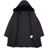 Rokka&Rolla Womens Long Puffer Jacket With Fleece-lined Hood