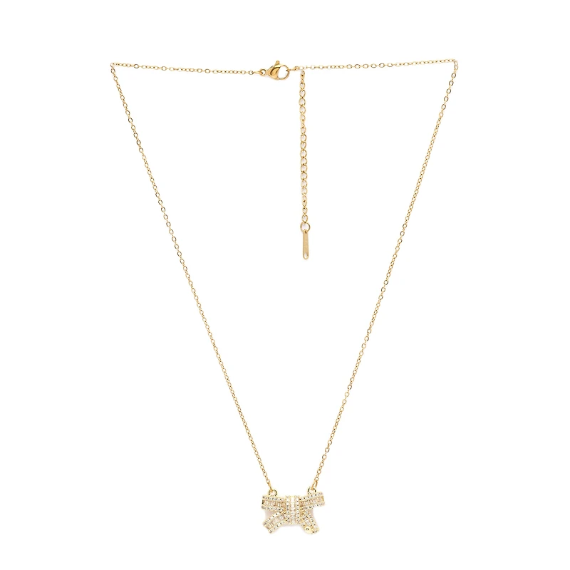 AGP PARIS Womens Graceful Bow Pendant Necklace