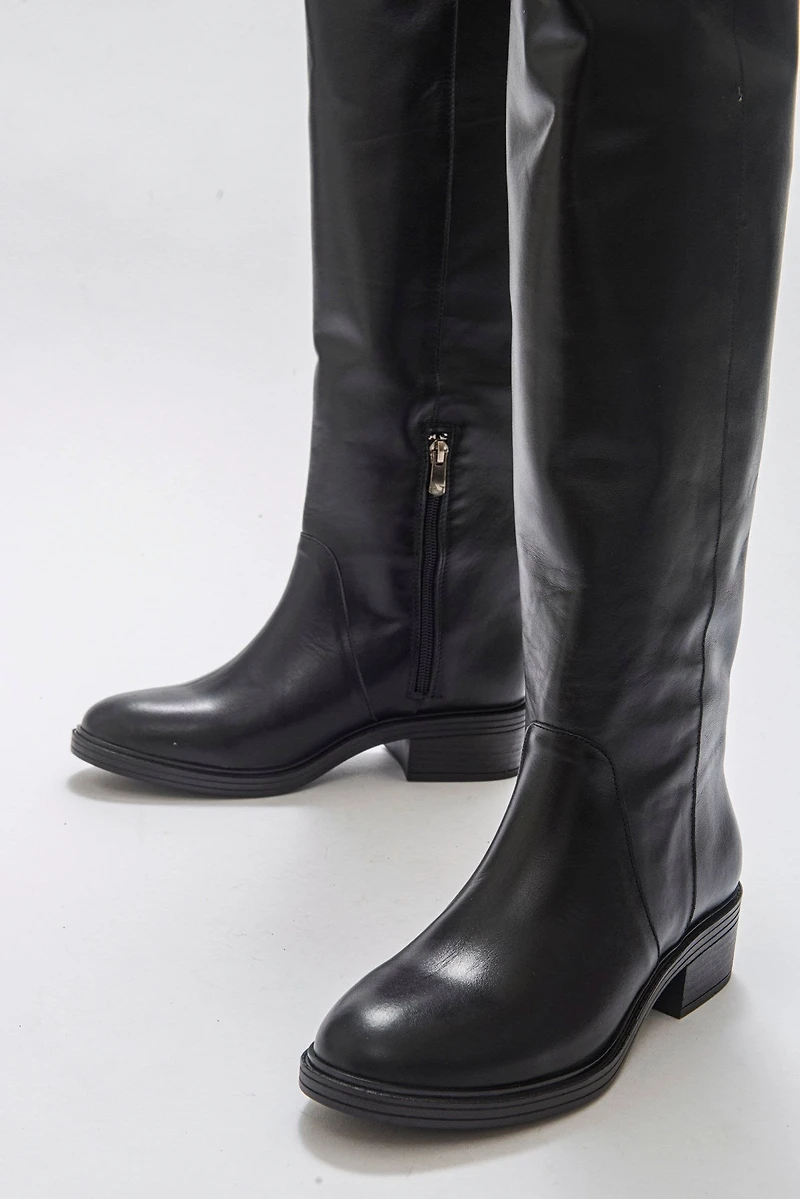 Forever & Always Womens Petya Leather Over the Knee Boots