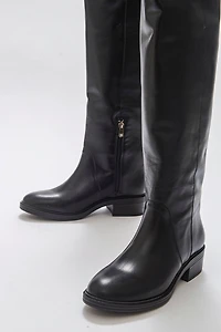 Forever & Always Womens Petya Leather Over the Knee Boots